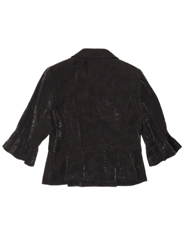 TUZZI jachetă pentru femei cu mâneci 3/4 și 2 nasturi, UK 18 XL, viscoză neagră