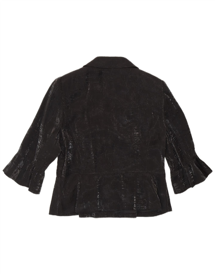 TUZZI jachetă pentru femei cu mâneci 3/4 și 2 nasturi, UK 18 XL, viscoză neagră