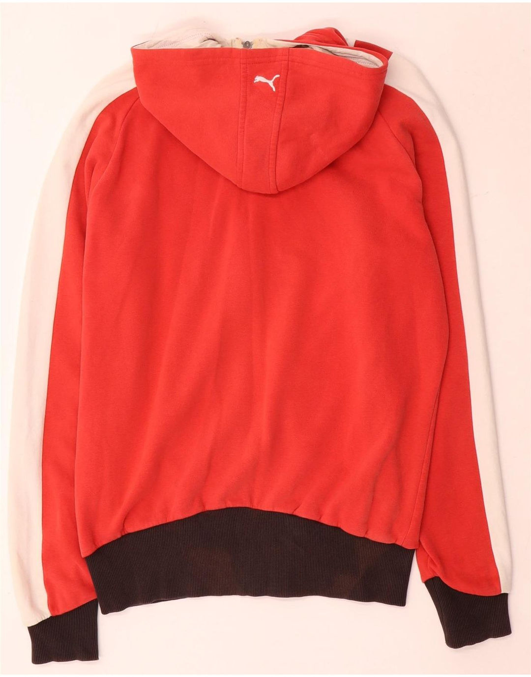Pulover Puma pentru bărbați, cu fermoar, bumbac color bloc, roșu mediu
