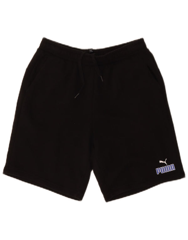 Pantaloni scurți sport Puma pentru băieți 15-16 ani, bumbac negru