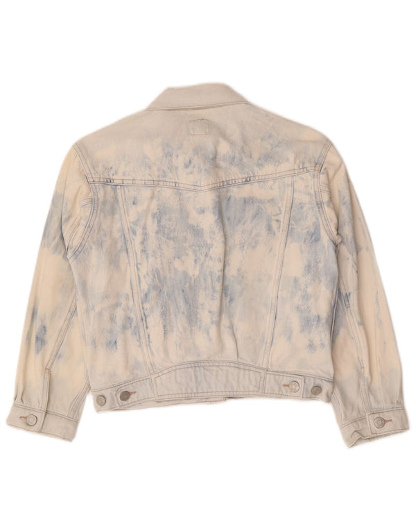 Jachetă de denim crop pentru femei Gap UK 6 XS Blue Tie Dye Bumbac