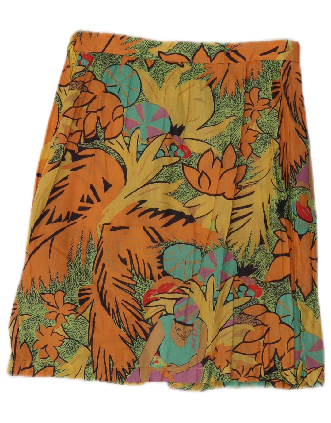 Fusta A-Line Femei VINTAGE W26 Mic Multicolor Floral