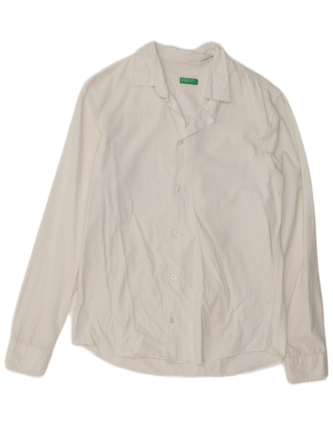 Cămașă BENETTON Băieți 13-14 Ani 3XL Bumbac Alb