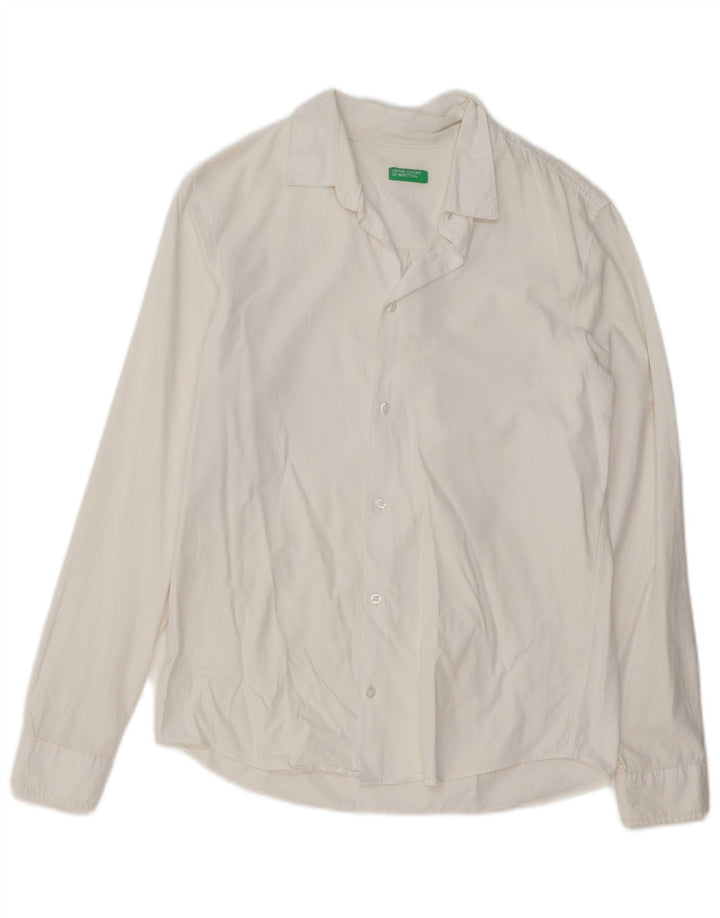 Cămașă BENETTON Băieți 13-14 Ani 3XL Bumbac Alb