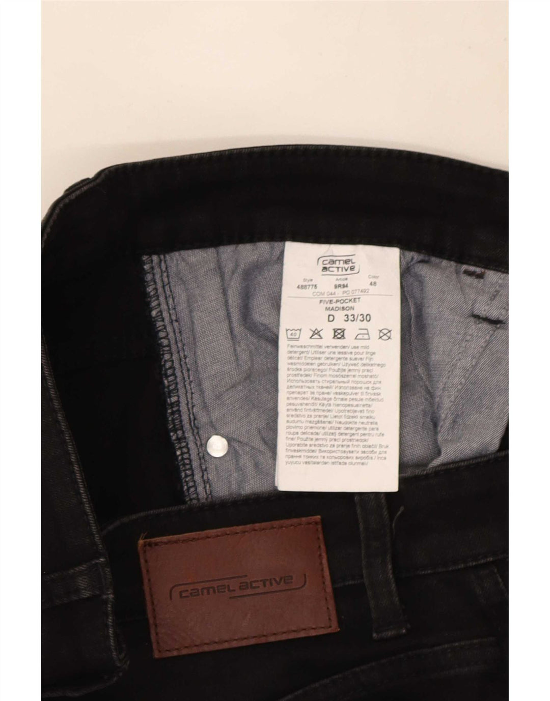 Blugi subțiri pentru bărbați Camel Active W33 L30 bumbac negru