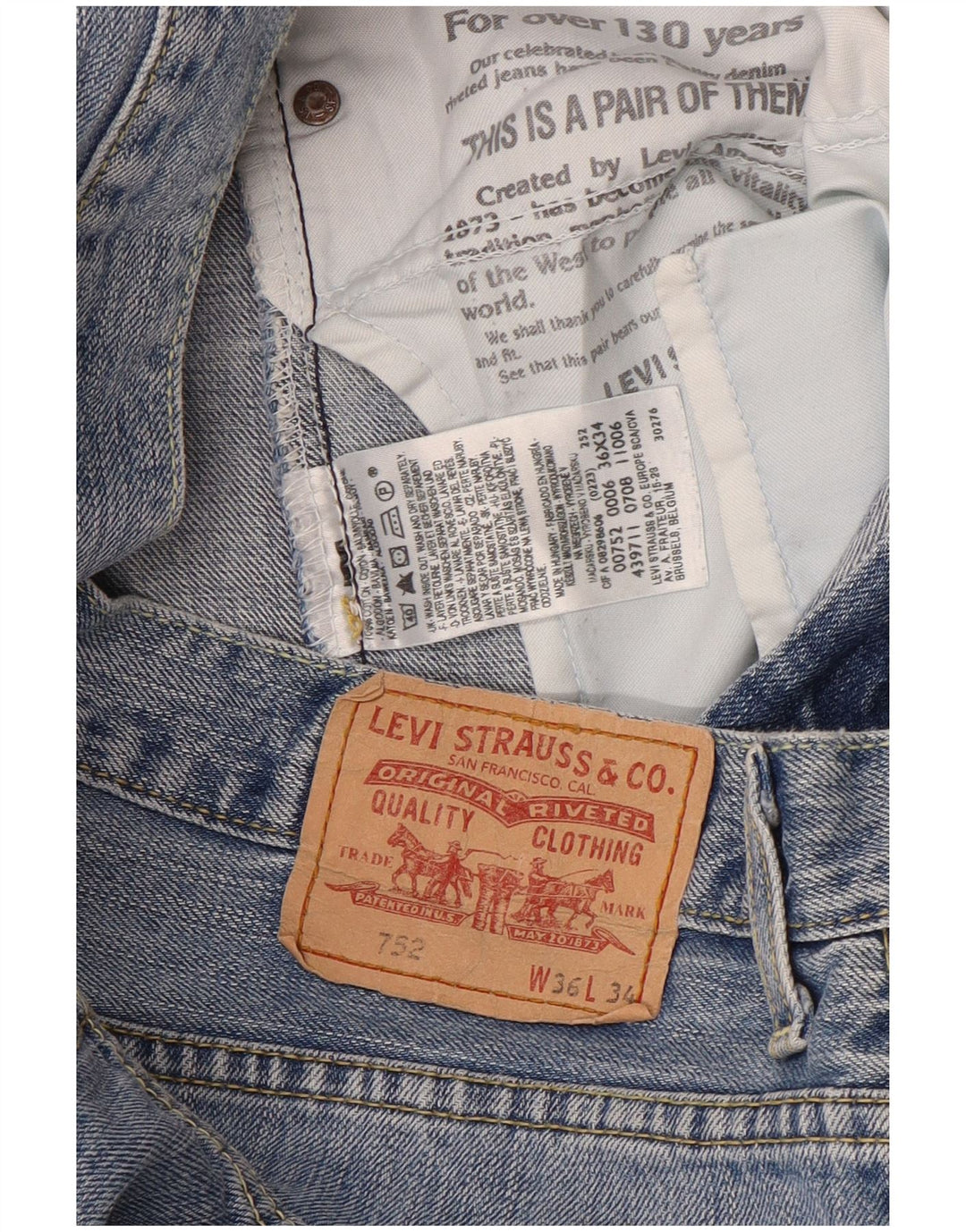 Pantaloni scurți Levi's 752 Denim W36 Large Blue Bumbac
