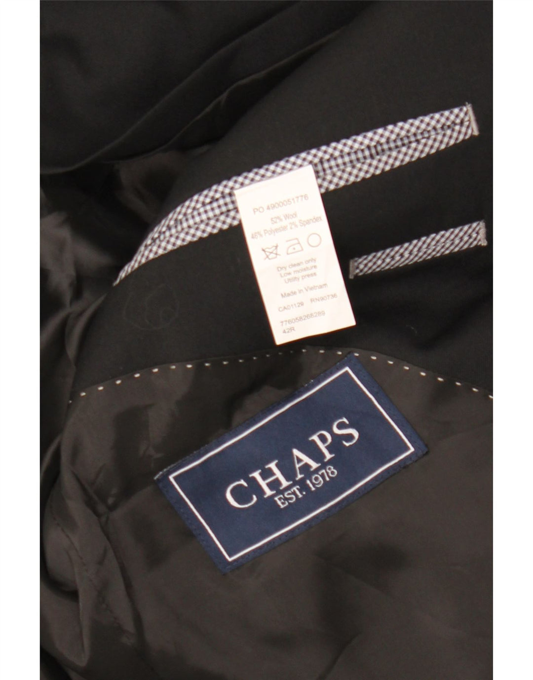 Blazer pentru bărbați Chaps, cu 2 nasturi, UK 42 XL Lână neagră