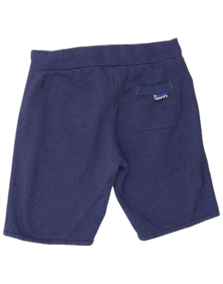 Pantaloni scurți sport grafic Superdry pentru bărbați, bumbac albastru mediu