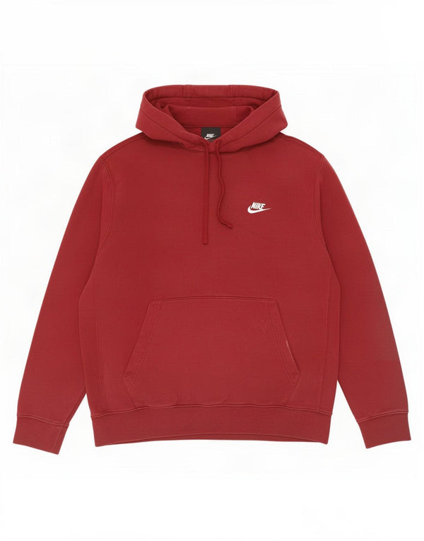 Pulover Nike pentru bărbați cu glugă, bumbac mare burgundă