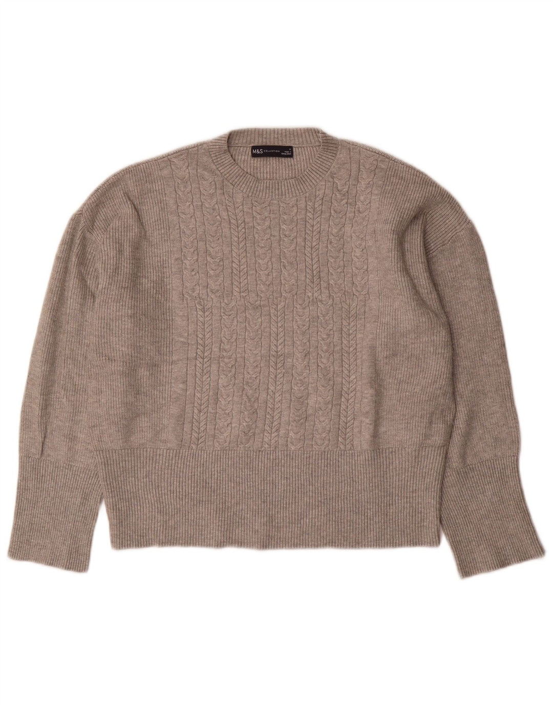 Marks & Spencer Pulover supradimensionat pentru femei cu gâtul turnat UK 14 Medium Gri