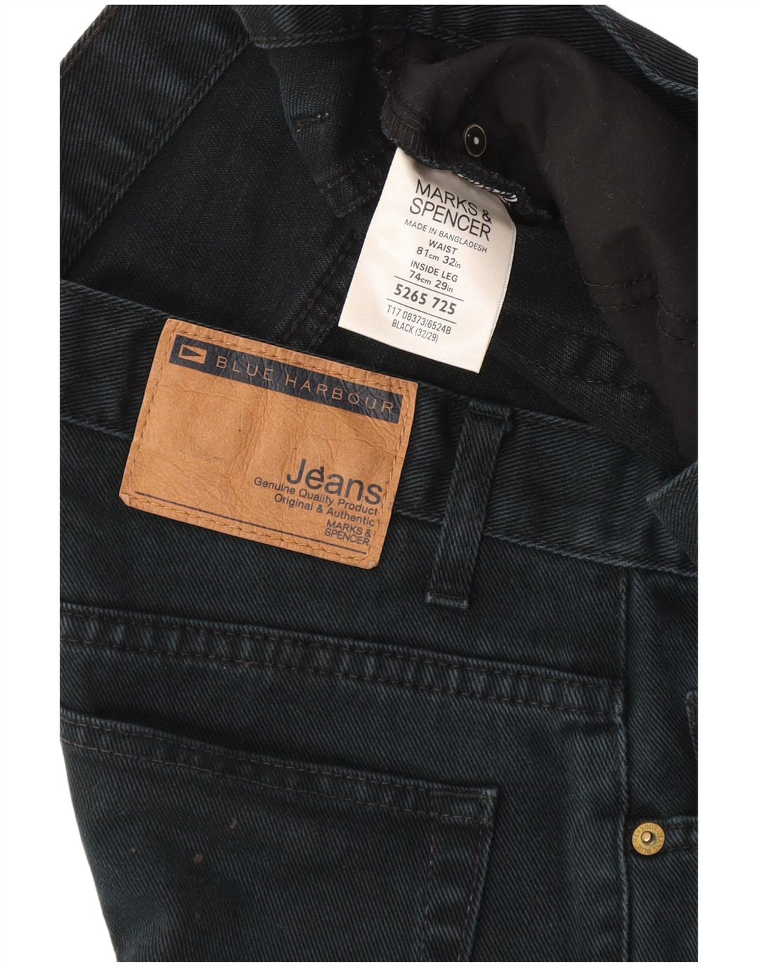 Blugi drepti pentru bărbați Marks & Spencer W32 L29 Bumbac bleumarin