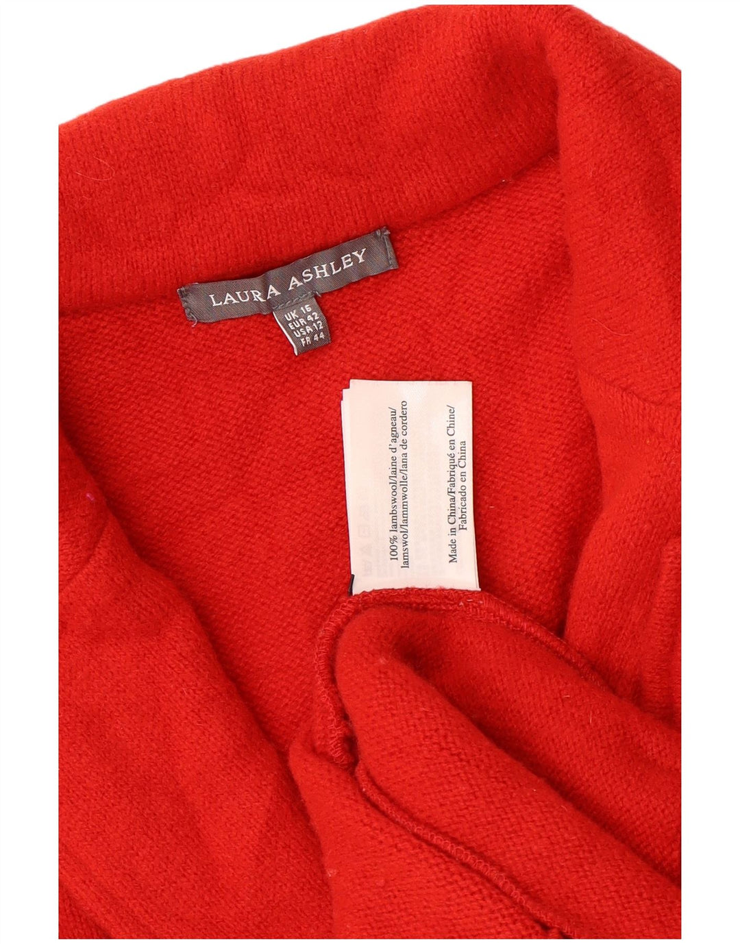 Pulover cardigan pentru femei Laura Ashley UK 16 Lână roșie mare
