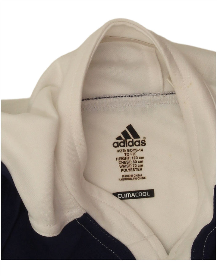 Tricou Adidas Climacool pentru băieți Top 13-14 ani, alb, poliester color bloc