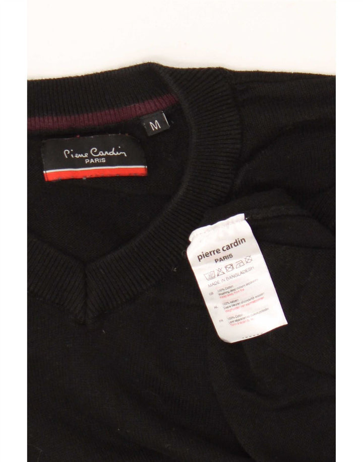 Pulover cu decolteu în V pentru bărbați Pierre Cardin, bumbac mediu negru
