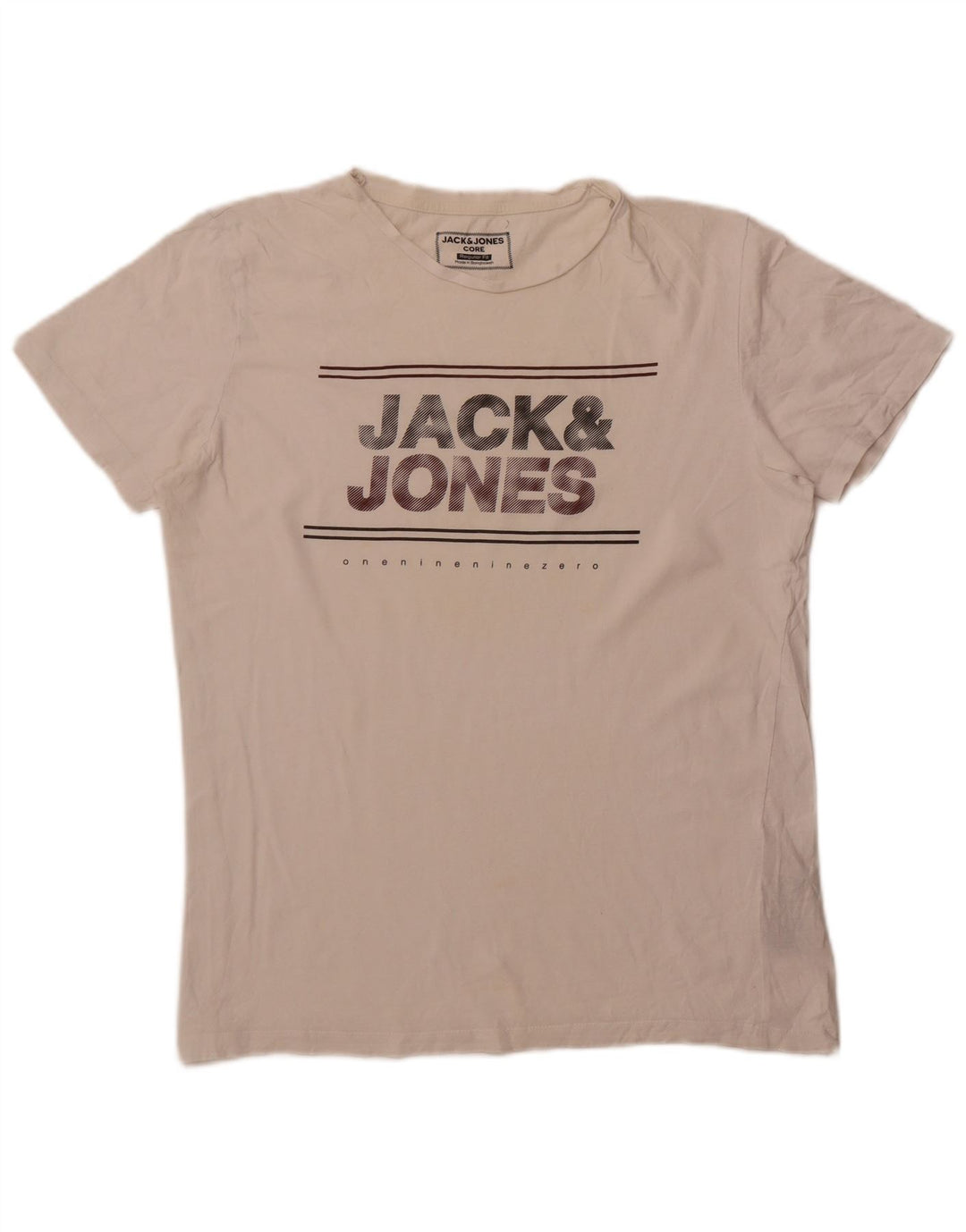 Tricou cu grafic Jack & Jones pentru bărbați, cu croială normală, top mediu din bumbac alb