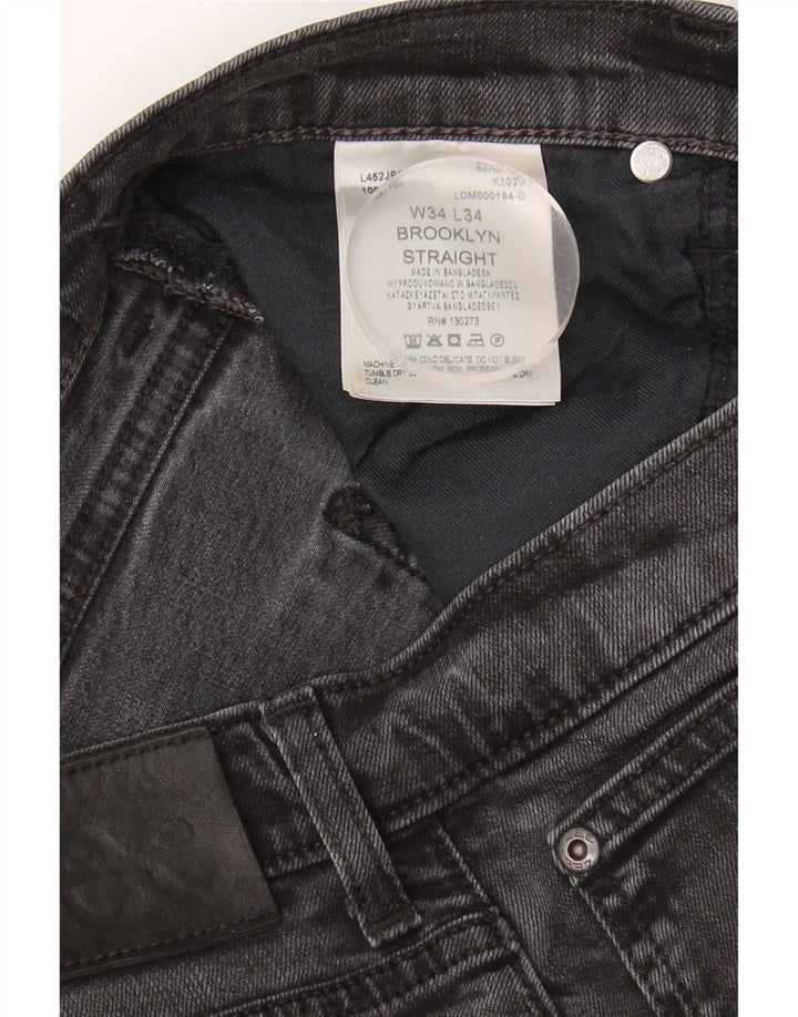 Blugi Lee Brooklyn Straight pentru bărbați W34 L30, bumbac negru