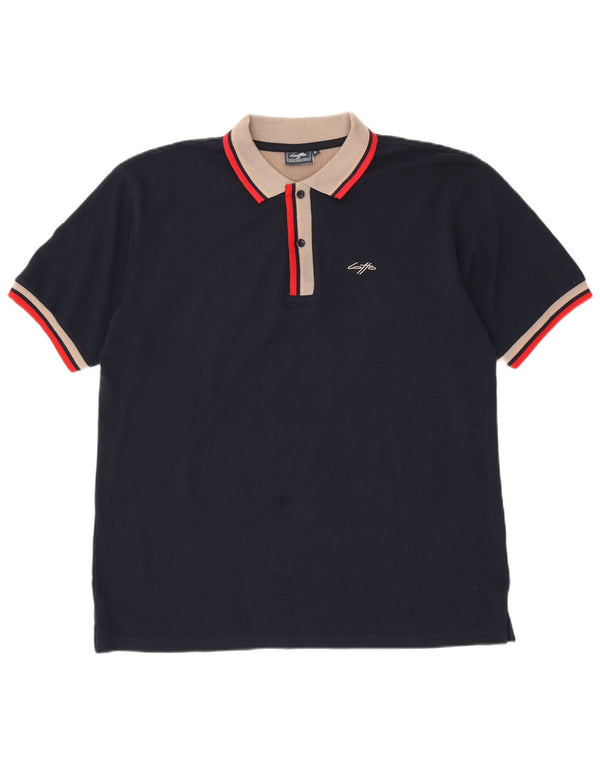 Tricou polo Lotto Rugby pentru bărbați XL, bumbac cu dungi albastru bleumarin