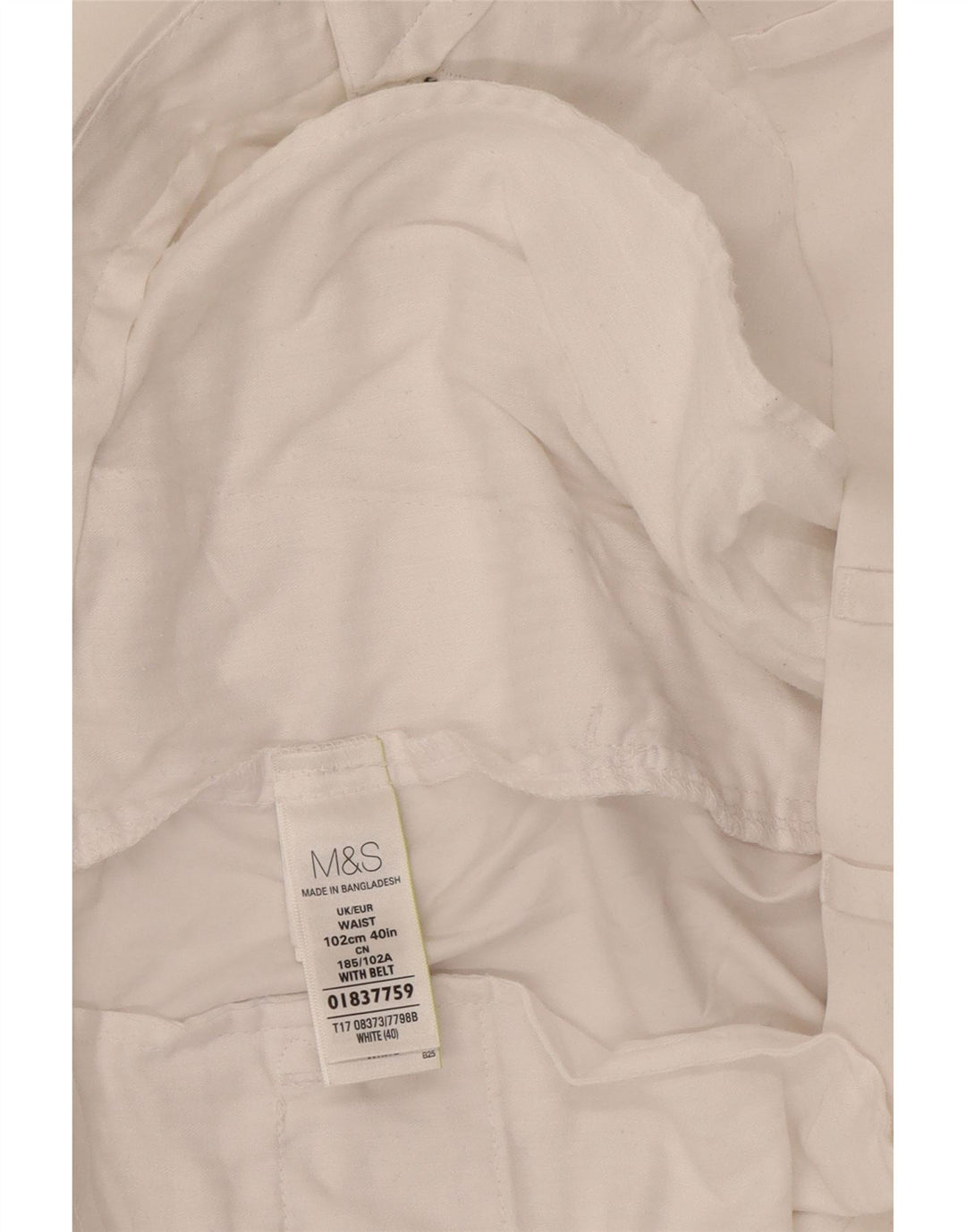 Pantaloni scurți chino pentru bărbați Marks & Spencer W40 XL, bumbac alb