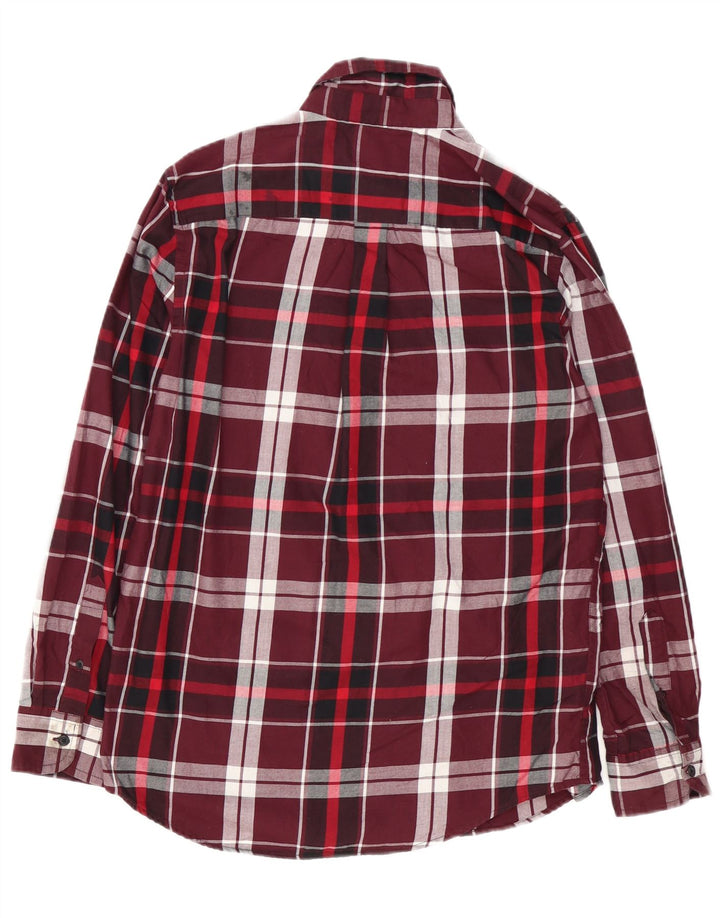 Cămașă de flanel pentru bărbați Chaps, bumbac în carouri burgundă