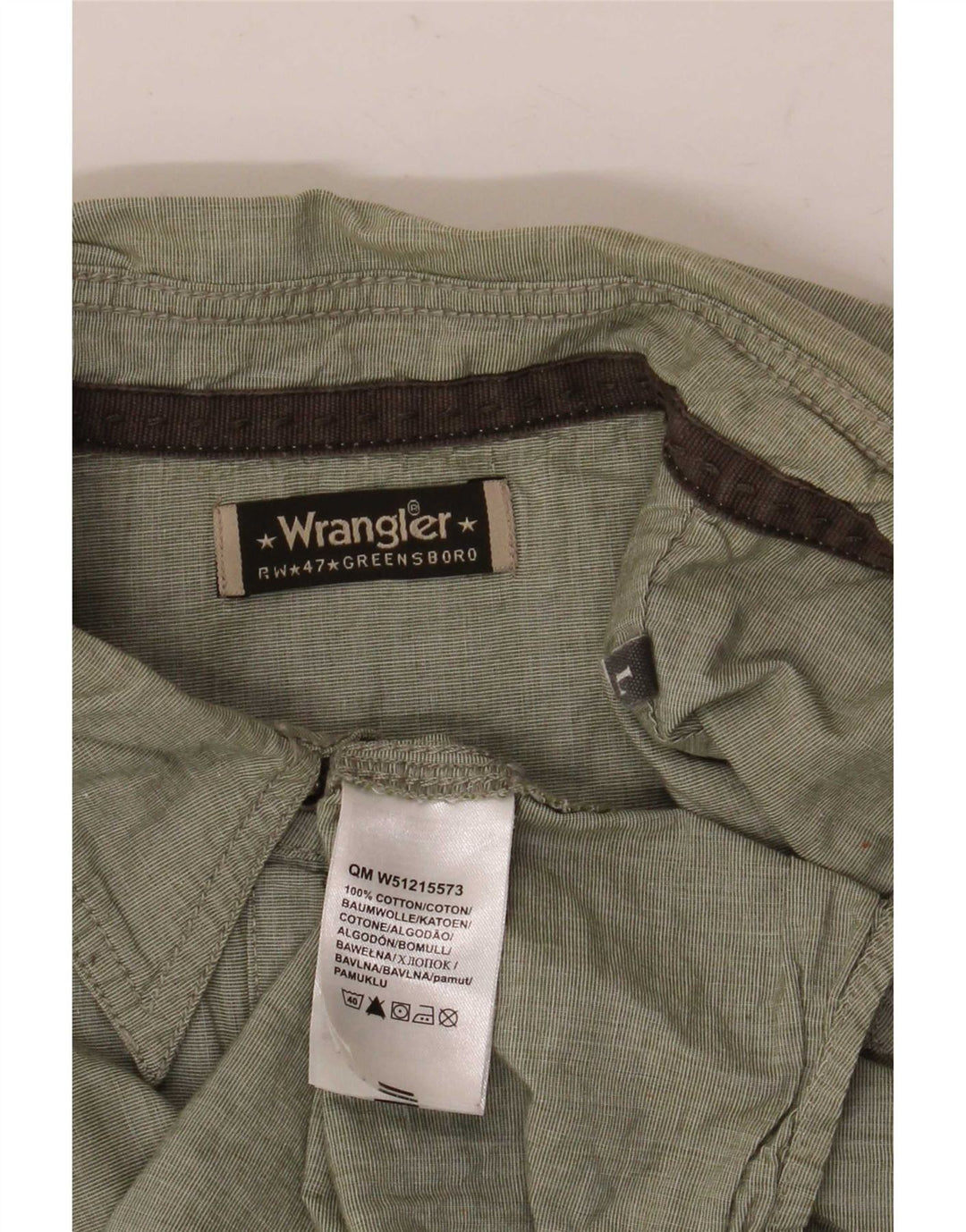 Cămașă cu mânecă scurtă pentru bărbați Wrangler, bumbac verde mare
