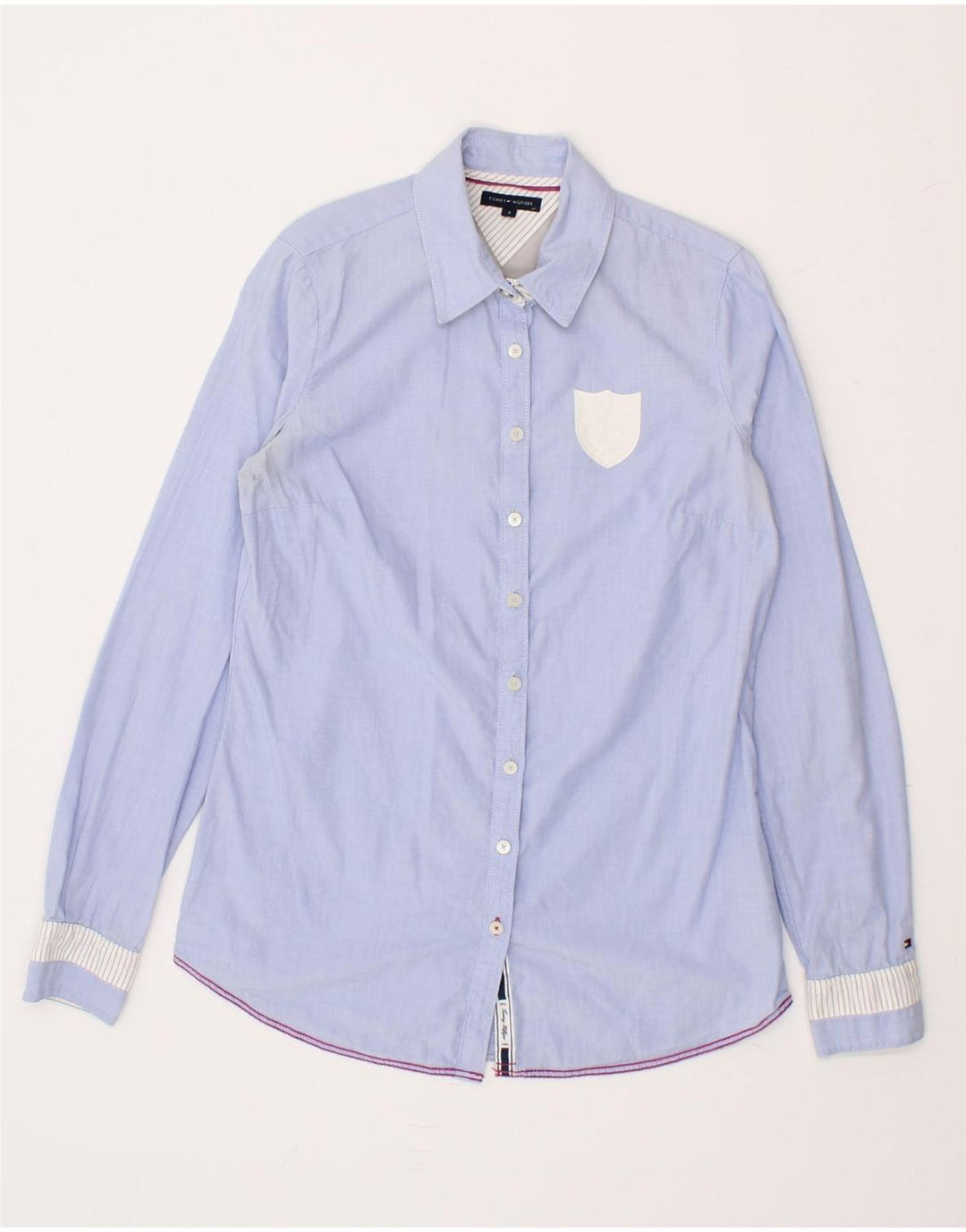 TOMMY HILFIGER Womens Shirt US 4 Small Blue Cotton Vintage Tommy Hilfiger and Second-Hand Tommy Hilfiger from Messina Hembry 