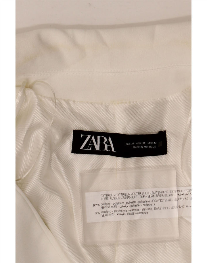 Jachetă blazer supradimensionată pentru femei Zara UK 6 XS Poliester alb