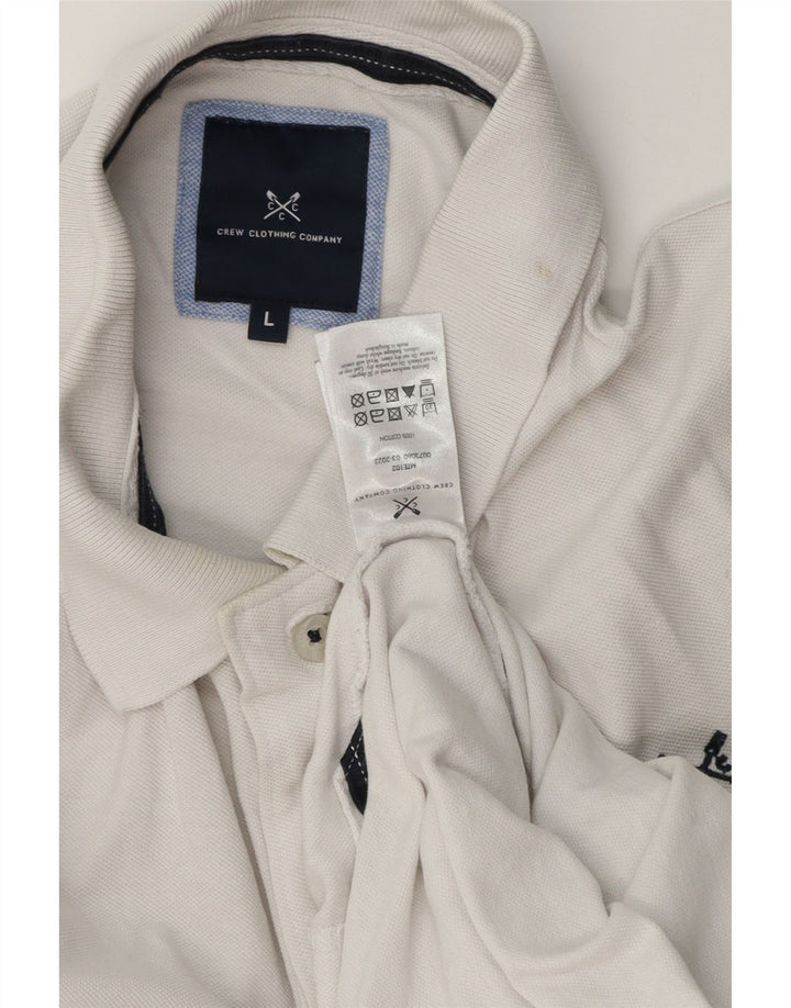 Crew Clothing Tricou polo pentru bărbați, mare, alb, bumbac