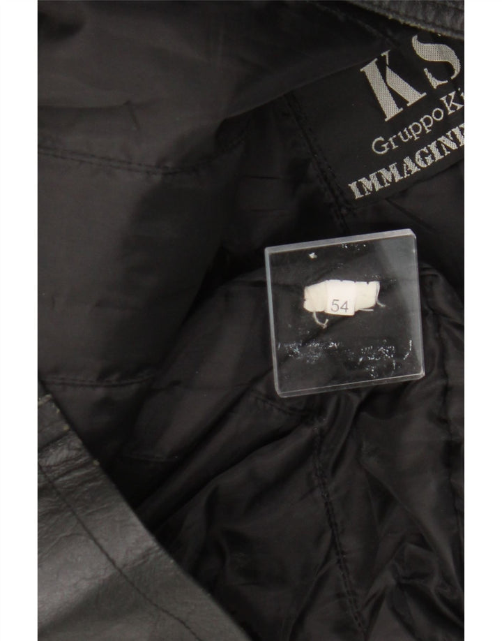 Jachetă de piele pentru bărbați VINTAGE IT 54 2XL din piele neagră