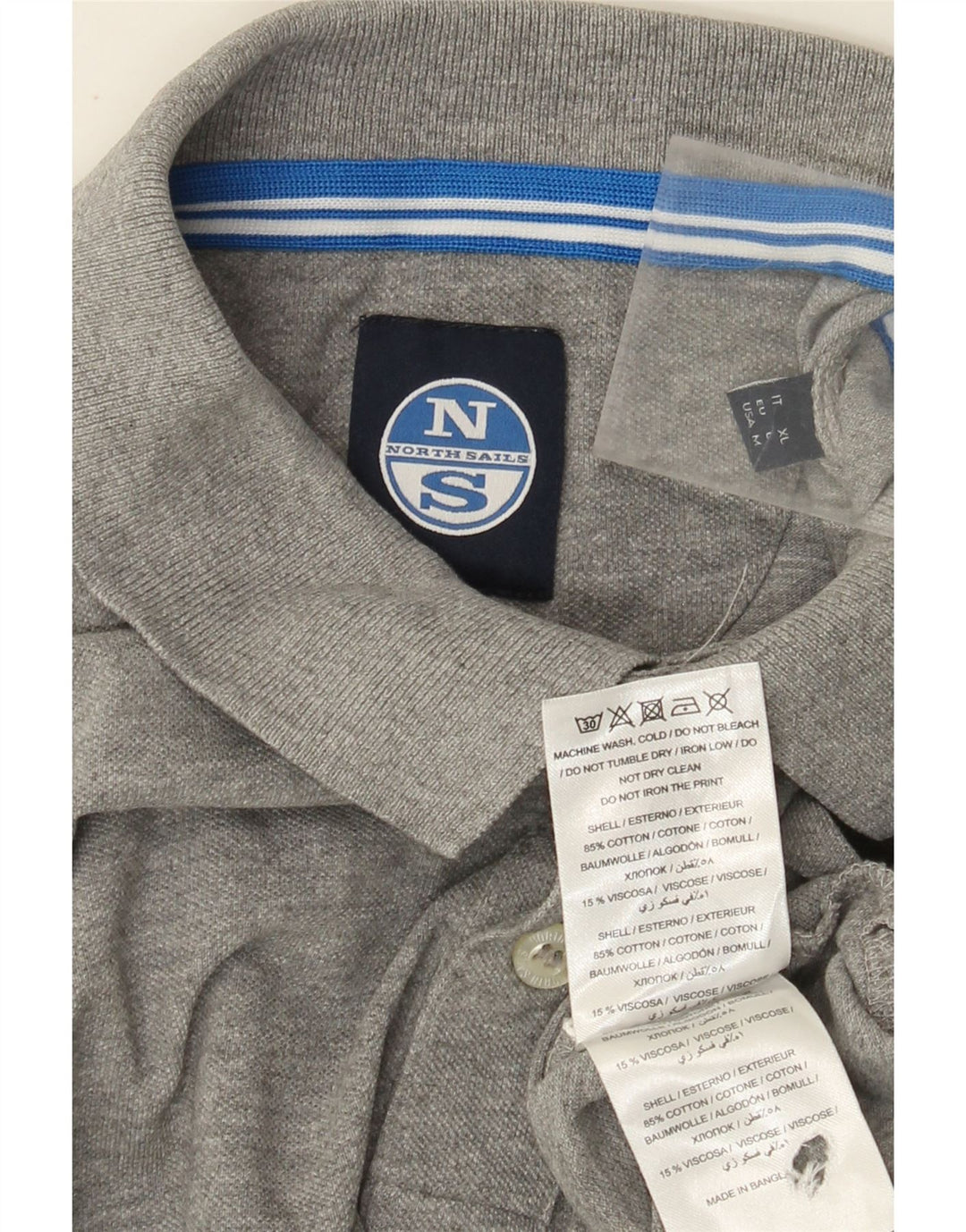 Tricou polo North Sails pentru bărbați, bumbac gri mediu