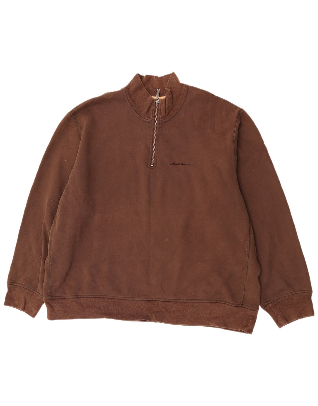 Hanorac pentru bărbați Eddie Bauer, cu fermoar, bumbac maro 2XL