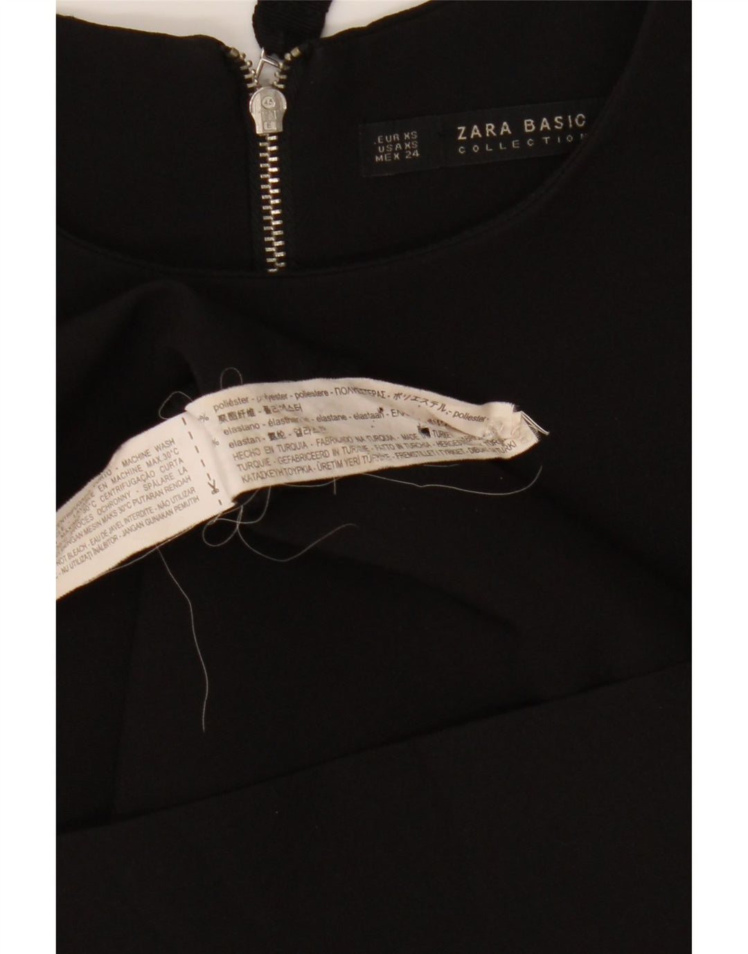 ZARA Womens Tunic Dress UK 6 XS Black Polyester Vintage Zara and Second-Hand Zara from Messina Hembry 