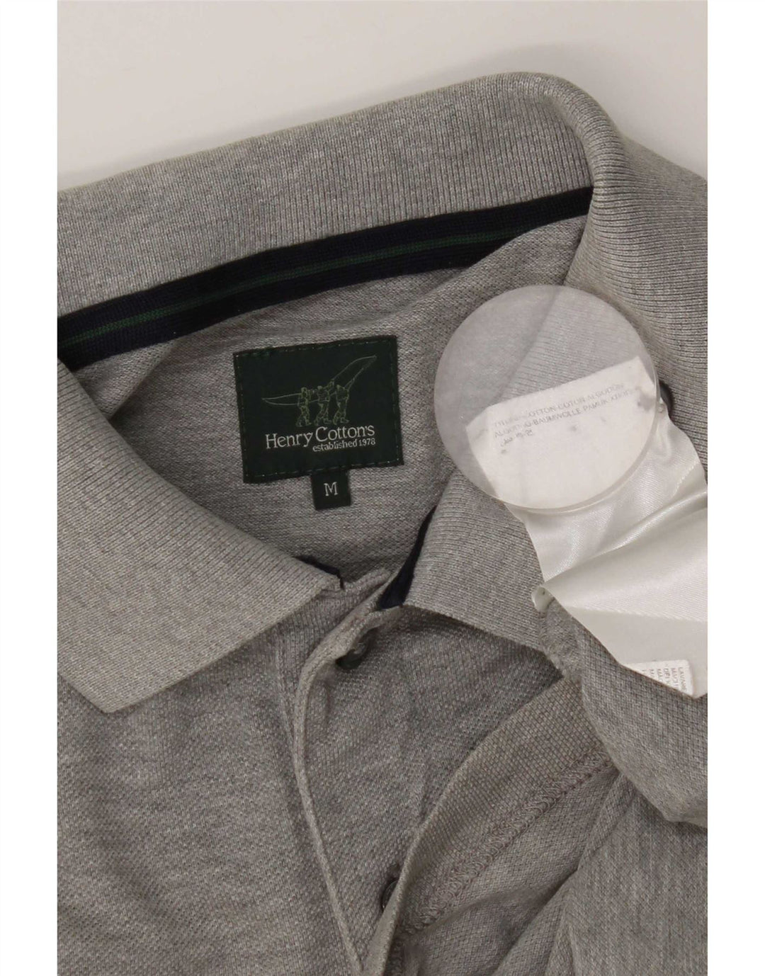 Tricou polo Henry Cottons pentru bărbați, bumbac gri mediu