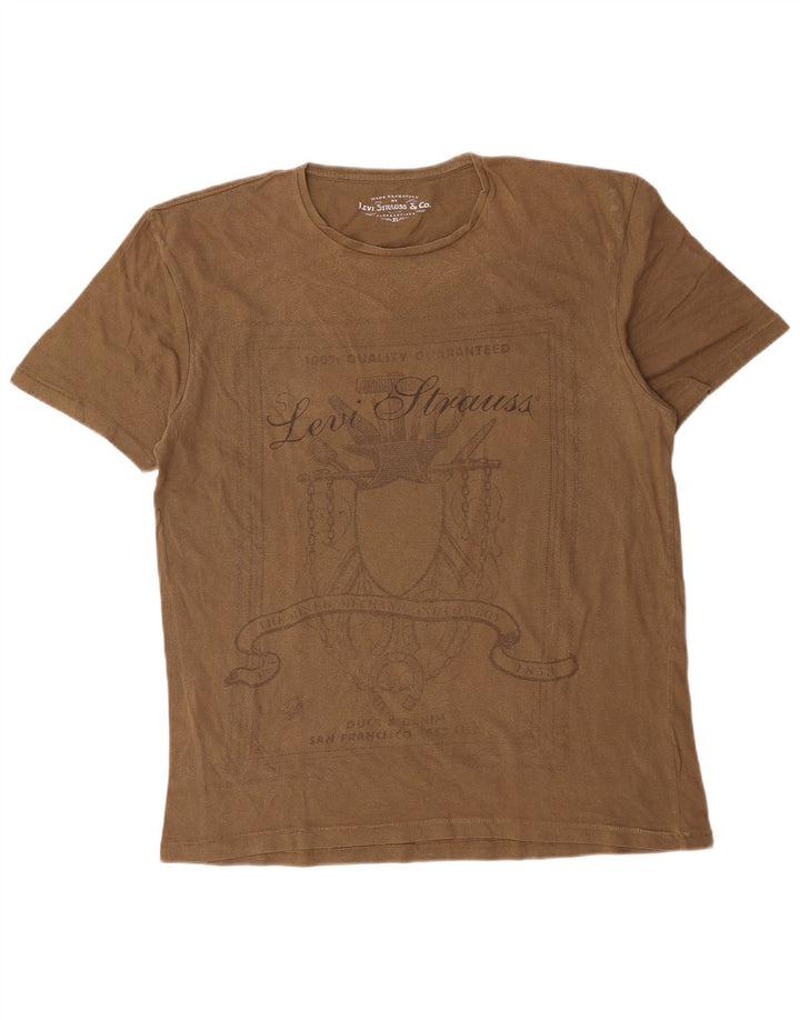 Tricou grafic pentru bărbați Levi's Top XL bumbac maro