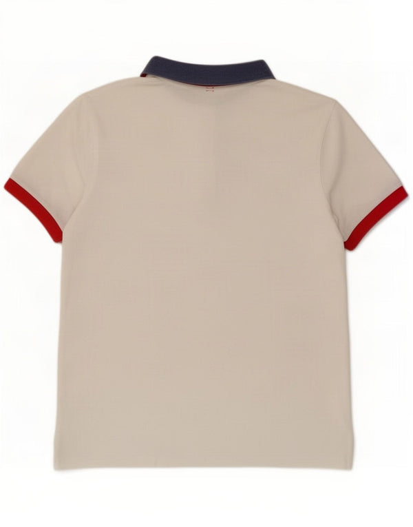 Sun68 Mens Polo Shirt Medium White Colourblock Cotton