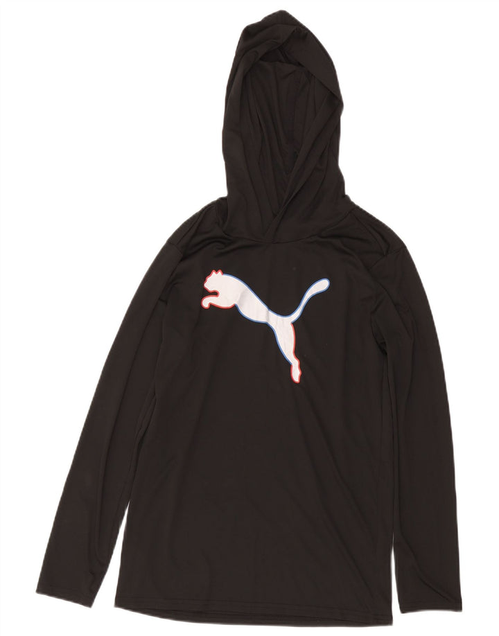PUMA Boys Hooded Graphic Top Manecă lungă 14-15 ani Poliester negru mare