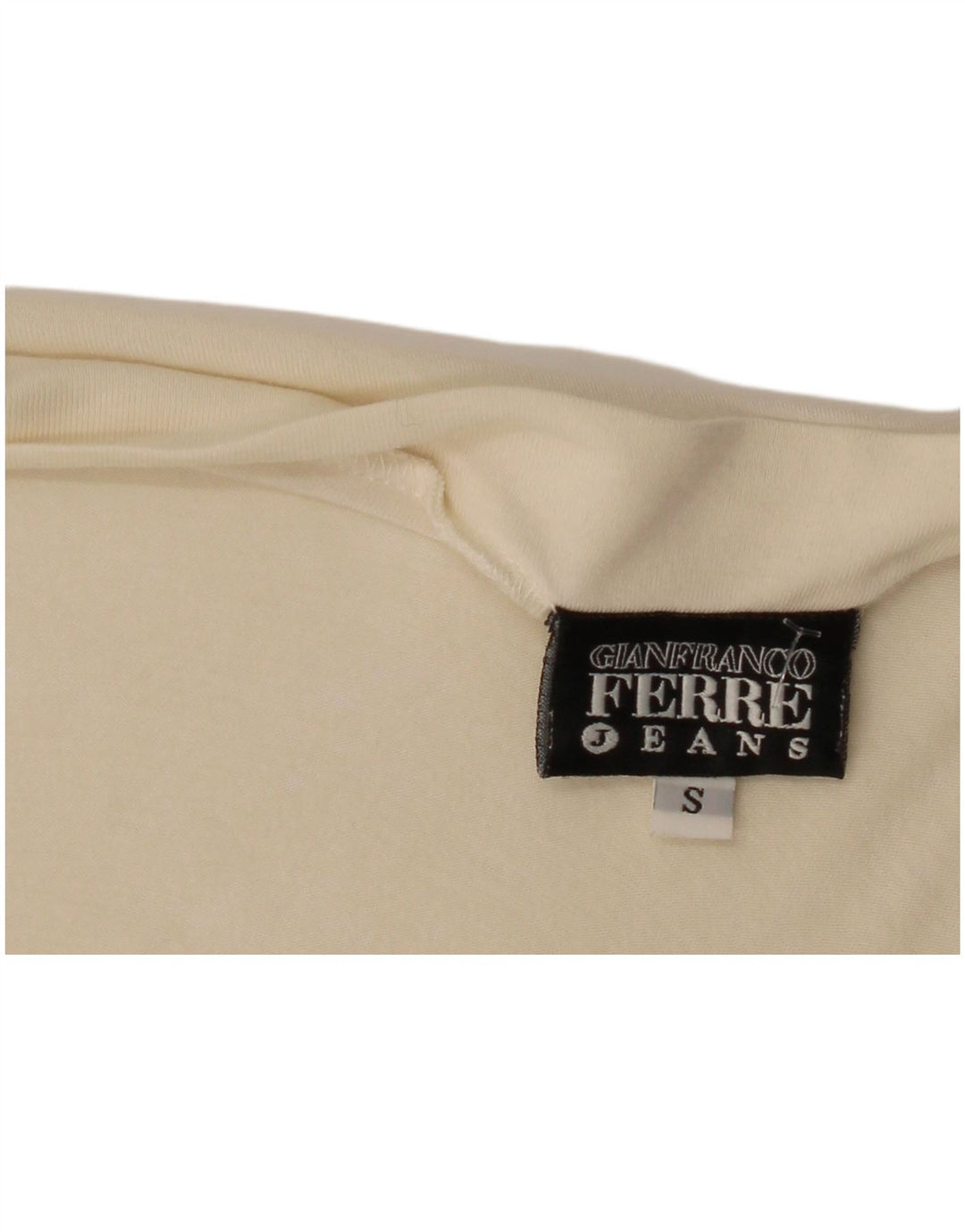 Gianfranco Ferre Top grafic pentru femei cu mânecă lungă UK 10 Small Off White