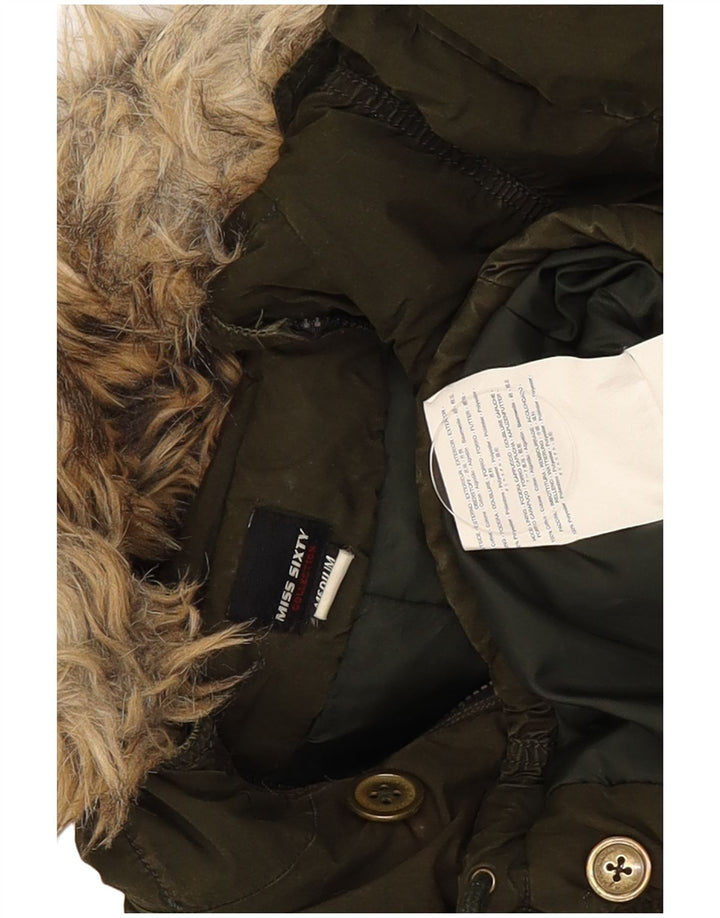 Jachetă parka cu glugă pentru femei Miss Sixty UK 12 bumbac kaki mediu