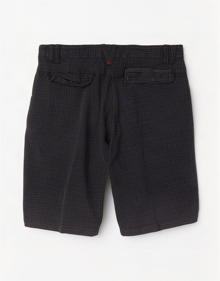 Pantaloni scurți chino pentru bărbați Vans W32, bumbac cu carouri medii, negru
