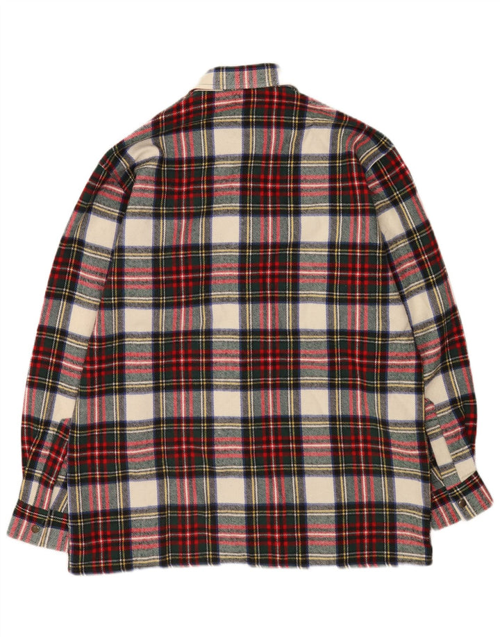 Cămașă Vintage pentru bărbați din flanel Mărimea 39/40 Lână cu carouri roșii medii