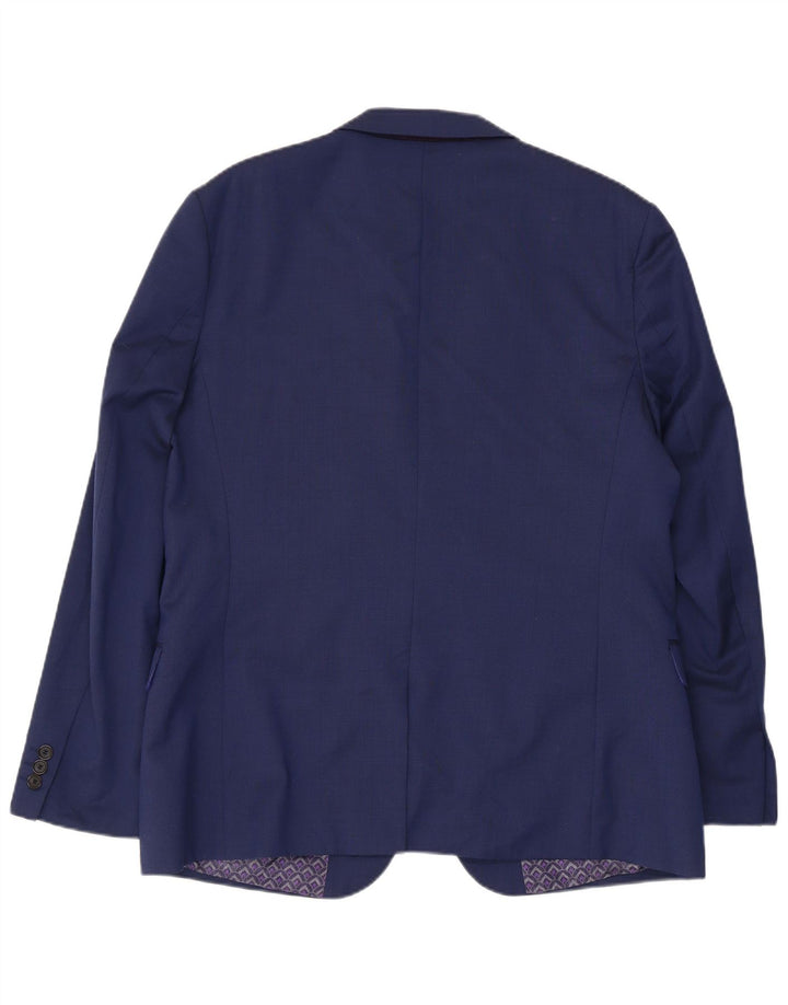 Sacou Ted Baker pentru bărbați, cu 2 nasturi, lână albastră US 44 2XL