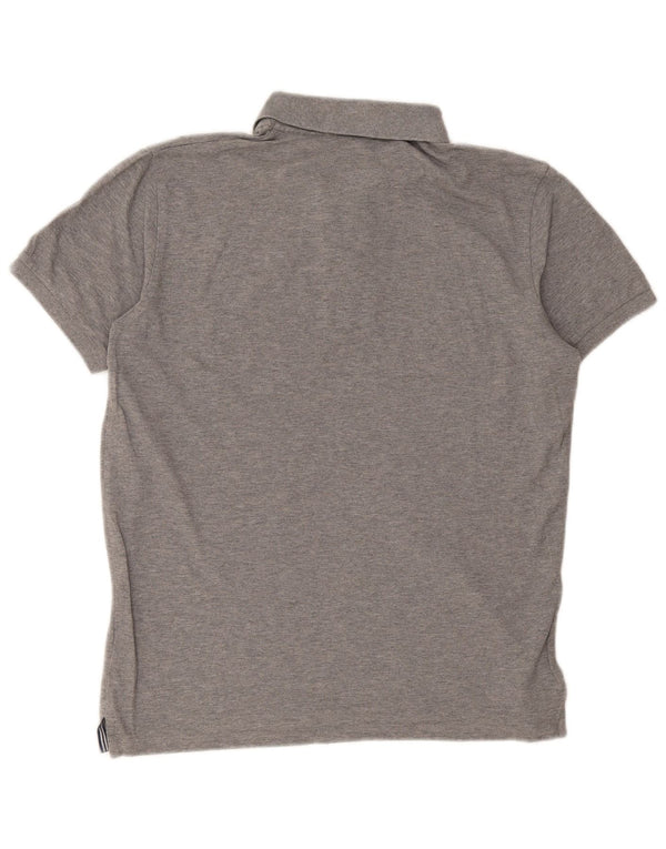 Tricou polo pentru bărbați Gant, bumbac gri mediu