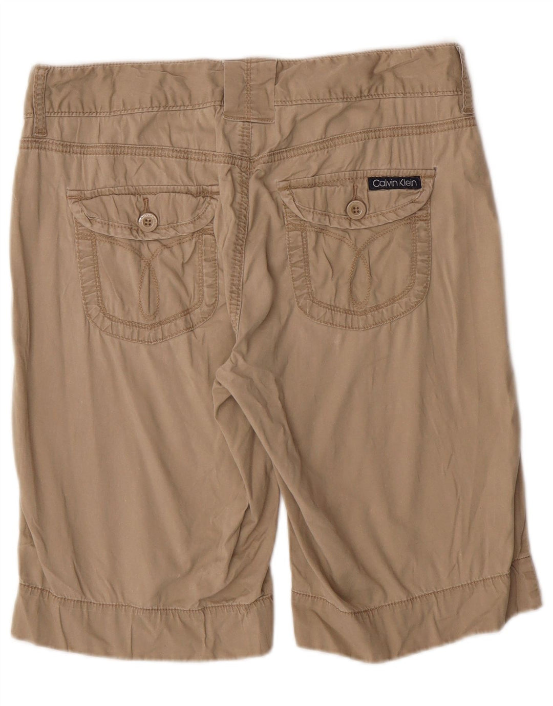 Pantaloni scurți casual pentru femei Calvin Klein Jeans US 8 Medium W30 Bej Clasic