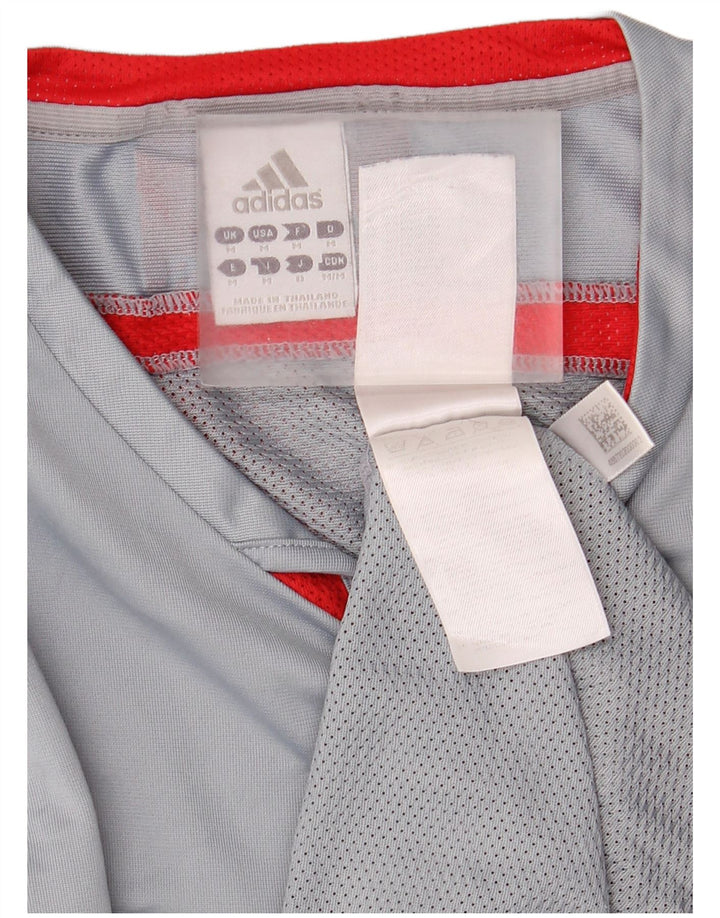 Tricou Adidas Climacool pentru bărbați Top Mediu Gri Poliester Colorblock