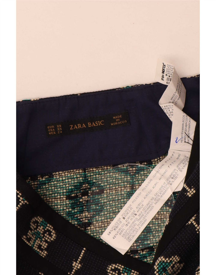 Fustă mini pentru femei Zara XS W24 Bleumarin Paisley Poliester