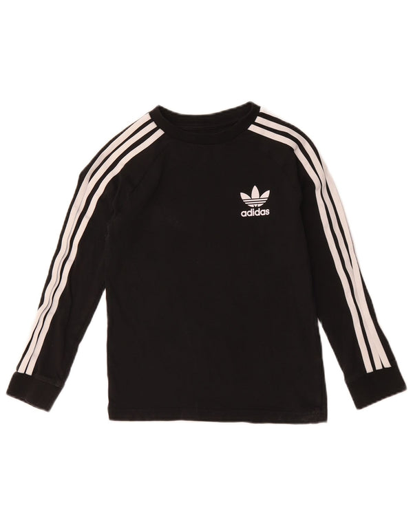 Adidas Boys Top Maneca Lunga 7-8 Ani Negru Bumbac