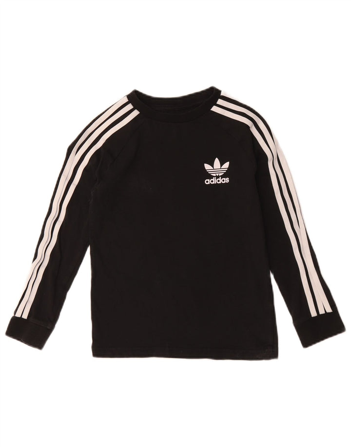 Adidas Boys Top Maneca Lunga 7-8 Ani Negru Bumbac