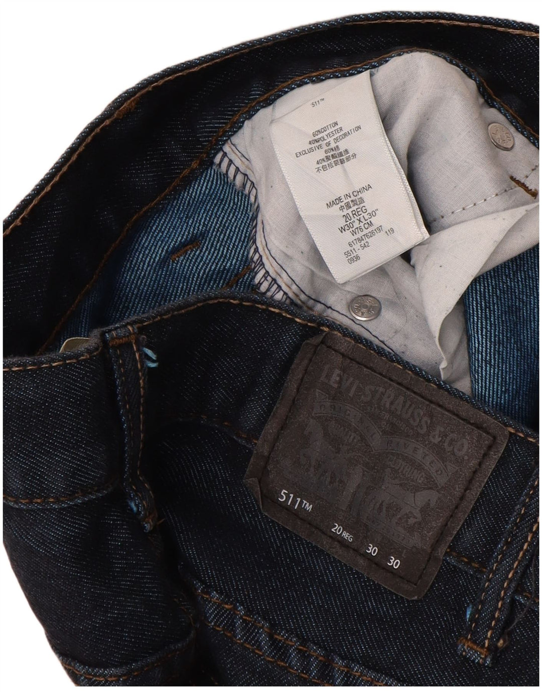 Blugi Levi's 511 Slim pentru băieți 15-16 ani L30 L30 Bumbac bleumarin