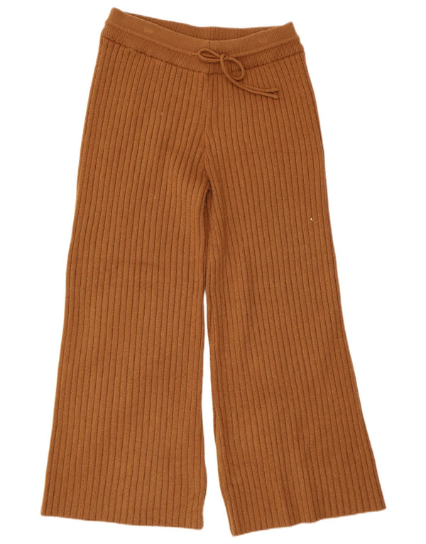Pantaloni de trening tricot pentru femei Zara UK 16, maro, acrilic