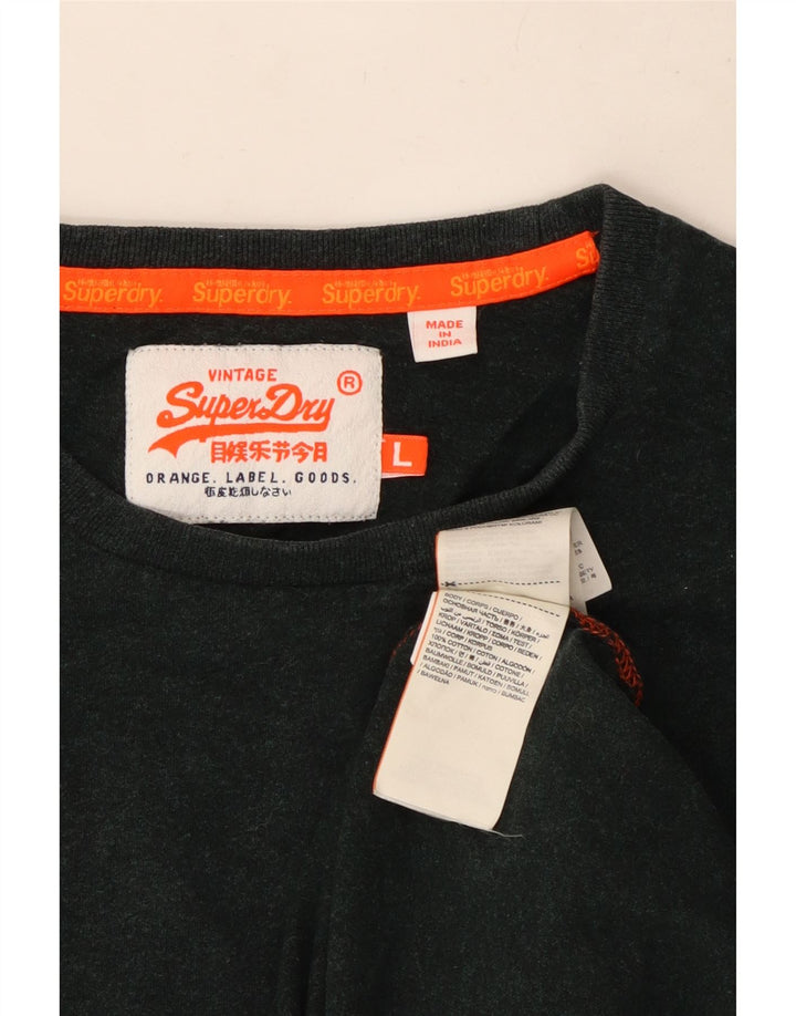 Tricou Superdry pentru bărbați Top mare din bumbac negru