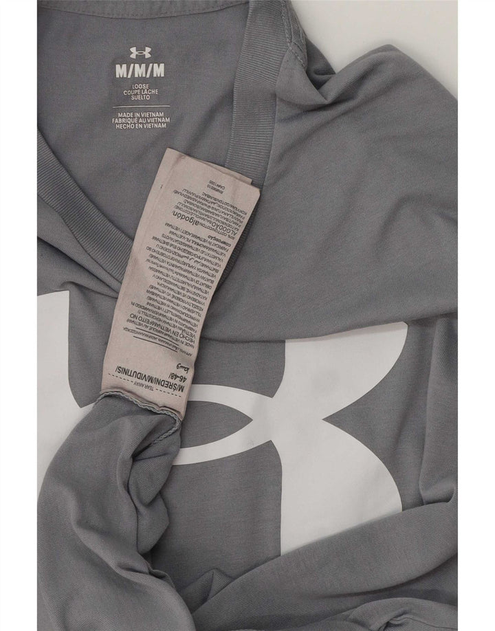 Tricou grafic Under Armour pentru bărbați, cu croiala lentă Top, bumbac gri mediu